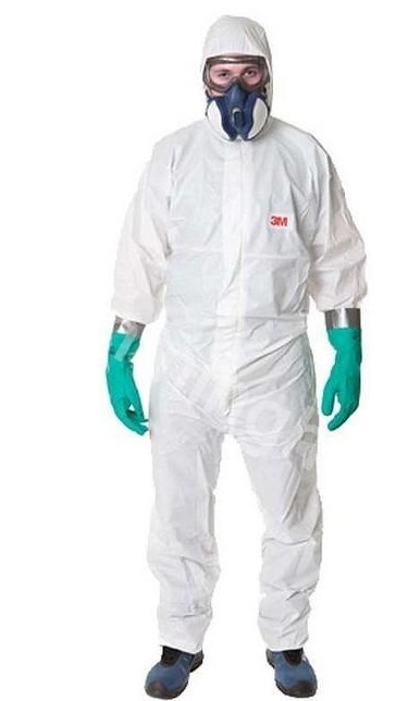 3M4545白色帶帽連體防護服M號